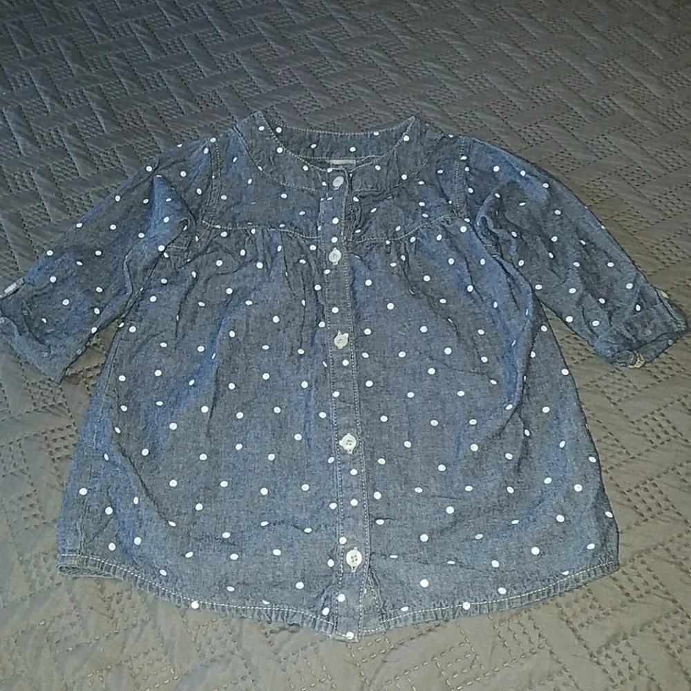 Carter's 4T Denim Polka dot Button up Top